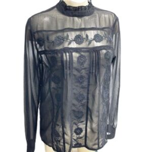 Walter Baker black Lola top NWT size M